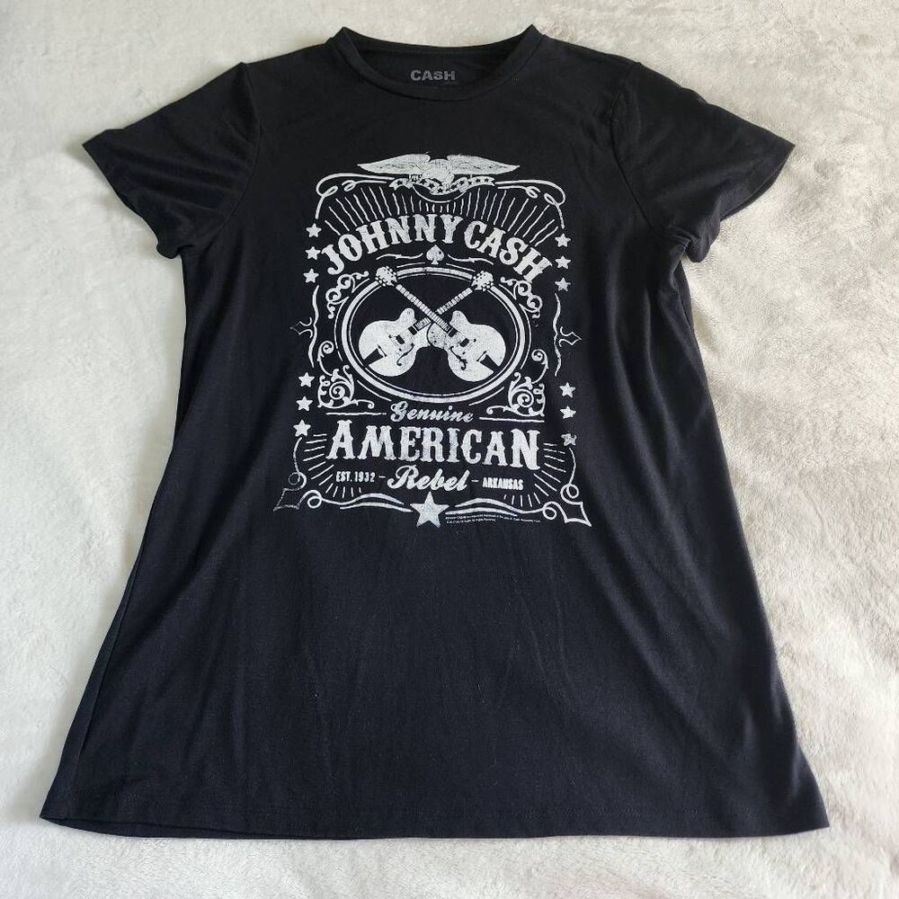 CASH Johnny Cash Genuine American Black Graphic Tshirt Size XL